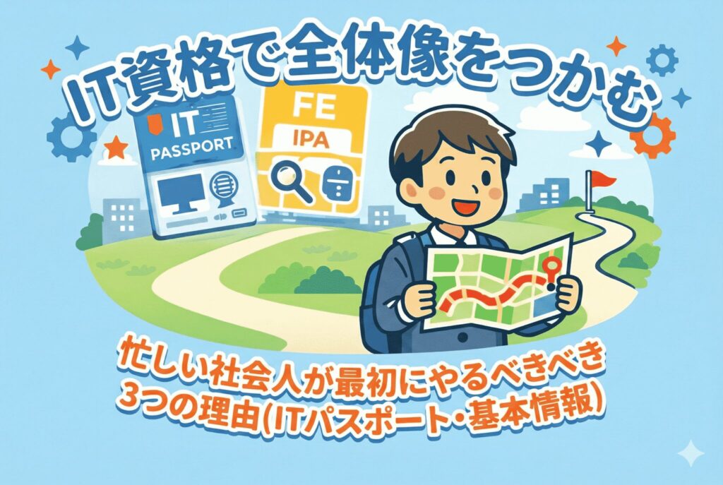 IT資格で全体像をつかむ｜忙しい社会人が最初にやるべき 3つの理由（ITパスポート・基本情報）