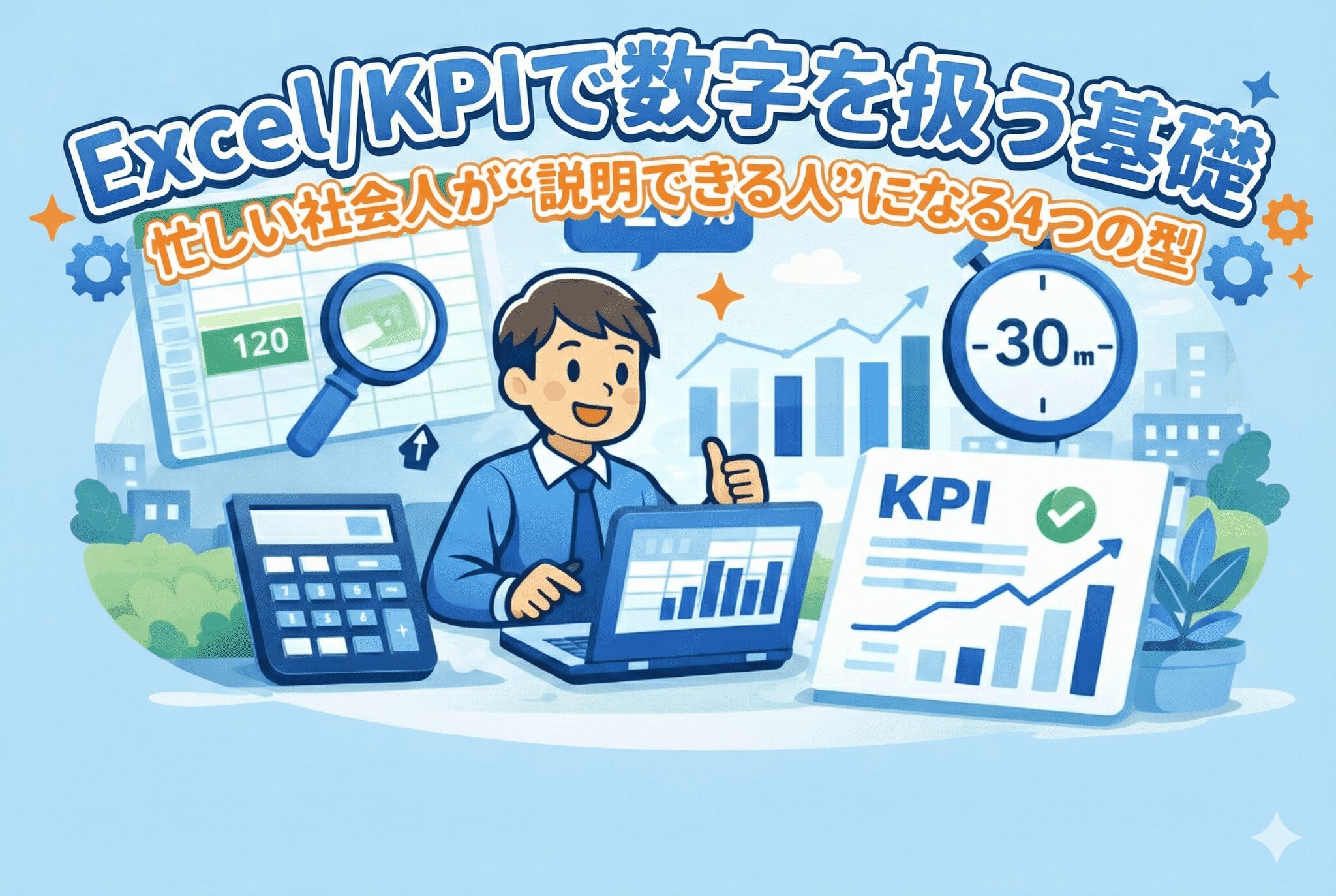 Excel/KPIで数字を扱う基礎｜忙しい社会人が“説明できる人”になる4つの型